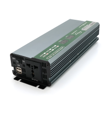 Інвертор напруги Demuda DMDPSW-800W, 12V/220V, 800W з правильною синусоїдою, 1 універсальна розетка, 2 USB, клемні дроти, Q20