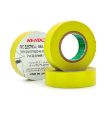 Ізолента RENDER 0,10 мм * 18 мм * 20 м (жовта), temp: -10 +80 ° С, 2000V, розтяж-180%, міцність 20Н / см, Агдезія 0,42 кг / 25мм, 10 шт. в уп. ціна за упак.