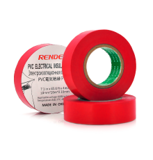 Ізолента RENDER 0,10 мм*18 мм*20 м (червона), temp:-10+80°С, 2000V, розтяж-180%, міцність 20Н/см, Агдезія 0,42кг/25мм, 10 шт. в уп. ціна за упак.