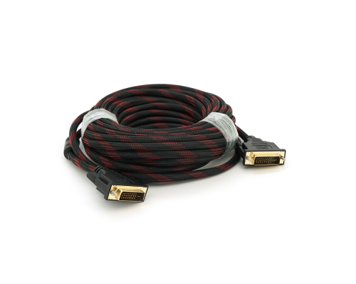 Кабель Merlion Dvi-Dvi 10m, 2 ферита, обплетення, Black, 24 / 24pin, (Пакет), Q50 Кабель Merlion Dvi-Dvi 10m, 2 ферита, обплетення, Black, 24 / 24pin, (Пакет), Q50