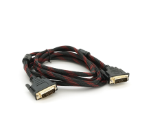 Кабель Merlion Dvi-Dvi 3.0m, 2 ФЕРИТ, обплетення, Black / Red, 24 / 24pin, (Пакет) Q100