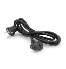 Кабель живлення Schuko кутовий PC-186A CEE7 / 17-C13, 1.8M, 0.75mm, євровилках під 90 градусів, OEM Q25 / 200