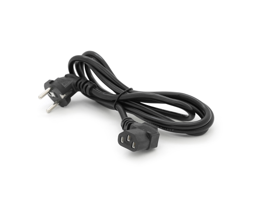 Кабель живлення Schuko кутовий PC-186A CEE7 / 17-C13, 1.8M, 0.75mm, євровилках під 90 градусів, OEM Q25 / 200
