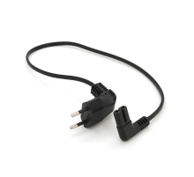 Кабель питания 0.5m, 0.5mm, PC-184/2 CEE7/16-C7 2 pin (для бытовой техники), Black, 90° OEM Q50