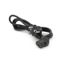Кабель живлення Schuko кутовий PC-186A CEE7 /7-C13, 1.5M, 0.75mm, євровилках під 90 градусів, OEM Q25 / 250