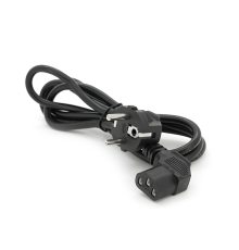 Кабель живлення Schuko кутовий PC-186A CEE7 /7-C13, 1.5M, 0.75mm, євровилках під 90 градусів, OEM Q25 / 250