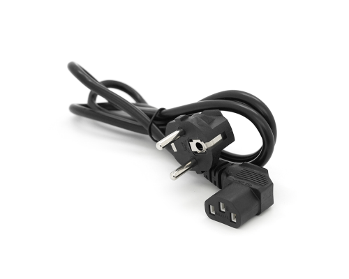Кабель живлення Schuko кутовий PC-186A CEE7 / 7-C13, 1.2M, 0.75mm, євровилках під 90 градусів, OEM Q24/300