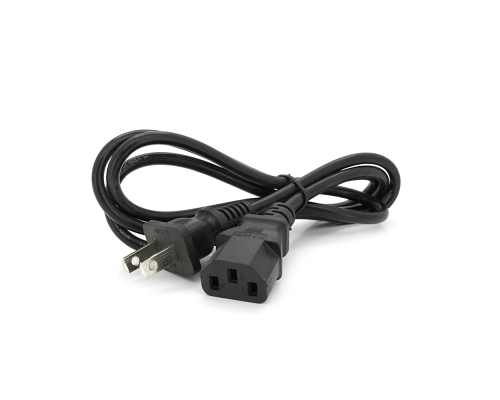 Кабель живлення CN 1m, 0.5mm, PC-184/2 B-C13 2 pin (американський роз'єм), Black, OEM Q50