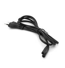 Кабель живлення 1.8m, 0.75mm, PC-184/2 CEE7/16-C7-1CM8155 2 pin (для побутової техніки), Black, OEM, МЕДЬ!!!
