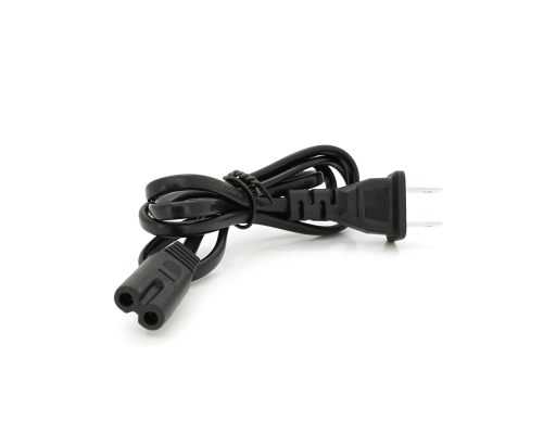 Кабель живлення CN 0.7m, 0.5mm, PC-184/2 A-C7 2 pin (американський роз'єм), Black, OEM Q50