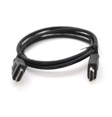 Кабель Merlion HDMI-HDMI HIGH SPEED 1.2m, v1.4, OD-7.5mm, круглий Black, коннектор Black, (Пакет) Q250