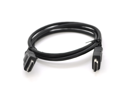 Кабель Merlion HDMI-HDMI HIGH SPEED 1.2m, v1.4, OD-7.5mm, круглий Black, коннектор Black, (Пакет) Q250
