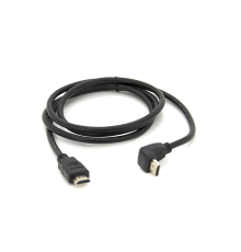 Кабель Merlion HDMI-HDMI 1,5m, v1.4, OD- 7.5mm, круглий Black, коннектор Black 90°кутовий