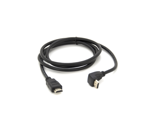 Кабель Merlion HDMI-HDMI 1,5m, v1.4, OD- 7.5mm, круглий Black, коннектор Black 90°кутовий