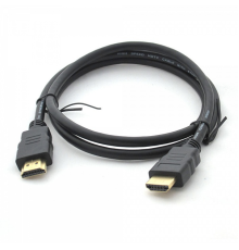Кабель Merlion HDMI-HDMI HIGH SPEED 0.8m, v1.4, OD-7.5mm, круглий Black, коннектор Black, (Пакет) Q500