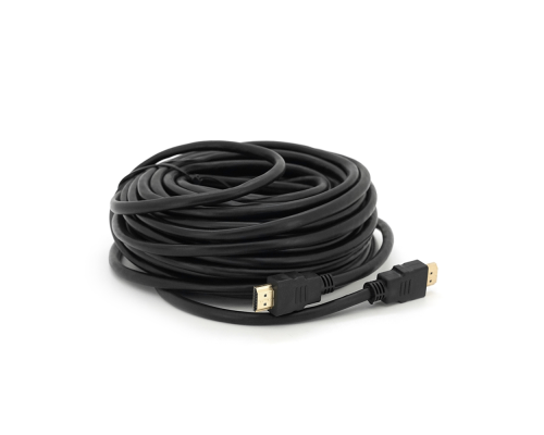 Кабель Merlion HDMI-HDMI HIGH SPEED 15m, v1.4, OD-7.5mm, круглий Black, коннектор Black, (Пакет) Q32