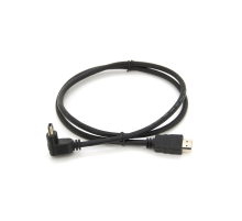 Кабель Merlion HDMI-HDMI 1.0m, v1.4, OD-7.5mm, круглий Black, коннектор Black 90 ° кутовий