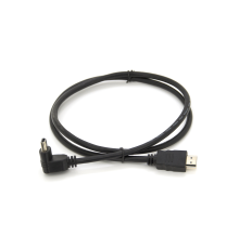 Кабель Merlion HDMI-HDMI 1.0m, v1.4, OD-7.5mm, круглий Black, коннектор Black 90 ° кутовий