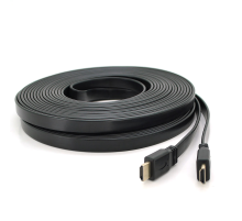 Кабель Merlion HDMI-HDMI 15m, v1.4, плоский Black, BOX, Q25