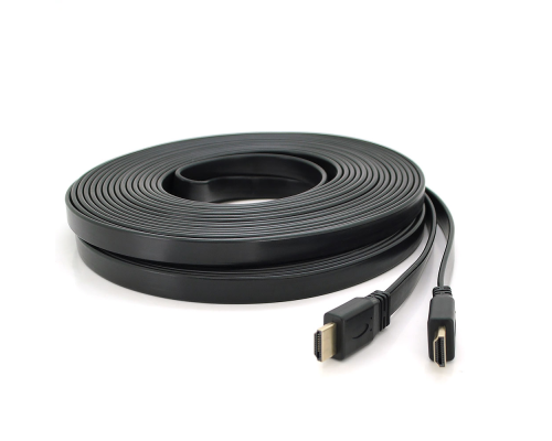 Кабель Merlion HDMI-HDMI 15m, v1.4, плоский Black, BOX, Q25