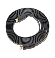 Кабель Merlion HDMI-HDMI 3.0m, v1.4, плоский Black, (Пакет), Q150
