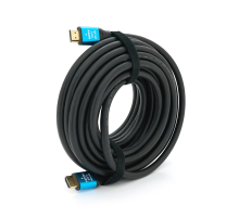 Кабель Merlion HDMI-HDMI 4Kx2K Ultra HD, 10.0m, v2,0, круглий Black, коннектор Blue, Blister-box, Q20