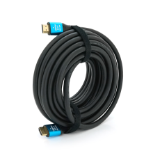 Кабель Merlion HDMI-HDMI 4Kx2K Ultra HD, 10.0m, v2,0, круглий Black, коннектор Blue, Blister-box, Q20