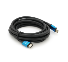 Кабель Merlion HDMI-HDMI 4Kx2K Ultra HD, 3.0m, v2,0, круглий Black, коннектор Blue, Blister-box, Q80