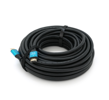 Кабель Merlion HDMI-HDMI 4Kx2K Ultra HD, 15.0m, v2,0, круглий Black, коннектор Blue, Blister-box, Q20