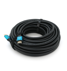 Кабель Merlion HDMI-HDMI 4Kx2K Ultra HD, 15.0m, v2,0, круглий Black, коннектор Blue, Blister-box, Q20