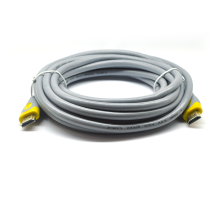 Кабель Merlion HDMI-HDMI V-Link High Speed 3.0m, v2,0, OD-8.2mm, круглий Grey, коннектор Grey / Yellow, (Пакет), Q80
