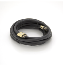 Кабель Merlion HDMI-HDMI 8K Ultra HD (7680x4320P), 3.0m, v2,1, круглий Black, коннектор Blue, Blister-box, Q80