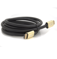 Кабель Merlion HDMI-HDMI 8K Ultra HD (7680x4320P), 1.8m, v2,1, круглий Black, коннектор Blue, Blister-box, Q100