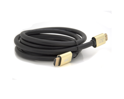 Кабель Merlion HDMI-HDMI 8K Ultra HD (7680x4320P), 1.8m, v2,1, круглий Black, коннектор Blue, Blister-box, Q100 Кабель Merlion HDMI-HDMI 8K Ultra HD (7680x4320P), 1.8m, v2,1, круглий Black, коннектор Blue, Blister-box, Q100