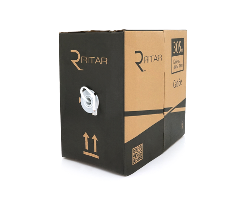 Кабель КВПЕ FTP-cat.6 (4 * 2 * 0.56), Ritar, (CU), для внутр. робіт, 305м, White, Corton BOX, Q2 Кабель КВПЕ FTP-cat.6 (4 * 2 * 0.56), Ritar, (CU), для внутр. робіт, 305м, White, Corton BOX, Q2