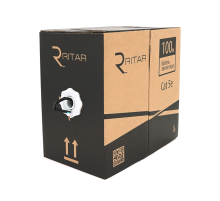 Кабель КНП UTP (4 * 2 * 0.5) 4p 24 AWG, Ritar, (CCA), ізоляція ПЕ, для зовн. робіт, 100м, Black, Q2