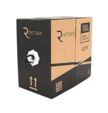 Кабель КНП UTP (4 * 2 * 0.5) 4p 24 AWG, Ritar, (CCA), ізоляція ПЕ, для зовн. робіт, 100м, Black, Q2