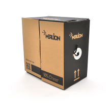 Кабель КНП UTP-cat.6 (4*2*0.56), Merlion, (CCA), для зовн. робіт, 305м, Black, Corton BOX, Q2