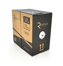 Кабель КВПЕ FTP (4*2*0.51) 4p 24 AWG, Ritar, (CCA), екран для внутр. робіт, 305м, Grey, Corton BOX (350x350x420), Q2