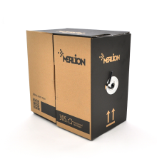 Кабель КНП UTP-cat.6 (4*2*0.54), Merlion, (CCA), для зовн. робіт, 305м, Black, Corton BOX, Q2