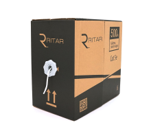 Кабель КВП UTP (2*2*0.5) 2p 24 AWG, Ritar, (CCA), для внутр. робіт, 500м, White, Corton BOX (380x380x450),Q2
