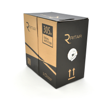 Кабель КВП UTP-cat.6 (4 * 2 * 0.56), Ritar, (CU), для внутр. робіт, 305м, White, Corton BOX, Q2