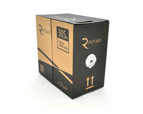 Кабель КВП UTP-cat.6 (4 * 2 * 0.56), Ritar, (CU), для внутр. робіт, 305м, White, Corton BOX, Q2