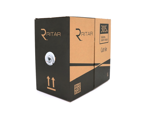 Кабель КВПЕ FTP-cat.6 (4 * 2 * 0.54), Ritar, (CU), для внутр. робіт, 305м, White, Corton BOX, Q2 Кабель КВПЕ FTP-cat.6 (4 * 2 * 0.54), Ritar, (CU), для внутр. робіт, 305м, White, Corton BOX, Q2