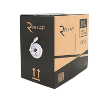 Кабел КВП UTP (2*2*0.5) 2p 24 AWG, Ritar, (CCA), для внутр. робіт, 305м, White, Corton BOX (300x580x230), Q2