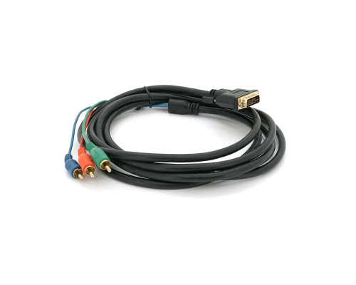 Кабель DVI (тато)-3RCA (тато), 3m, 2 ферит, Black, ОЕМ