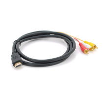 Кабель HDMI (тато)-3RCA (тато), 1.5m, 2 ферити, обплетення, Black/Red, пакет