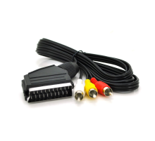 Кабель Merlion SCART (тато) -3RCA (тато), 1,2m, Q200