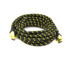 Кабель Ritar PL-HD207 HDMI-HDMI 19 + 1, UltraHD 8K 60HZ, 4K 120HZ, 5.0m, v2,1, OD-6.3mm, з фільтром, в оплетке Black / Gold, коннектор Gold, Blister, Q50