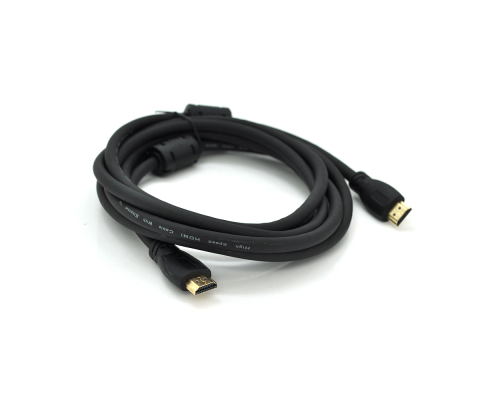 Кабель Ritar PL-HD347 HDMI-HDMI 19+1, Ultra HD 4Kx2K, 2160P, 0.8m, v2,0, OD-6.0mm, з фільтром, круглий Black, коннектор Gold, Пакет, Q300